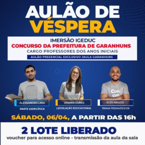AULÃO DE VÉSPERA – ON-LINE – PREFEITURA DE GARANHUNS