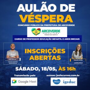AULÃO DE VÉSPERA - ARCOVERDE