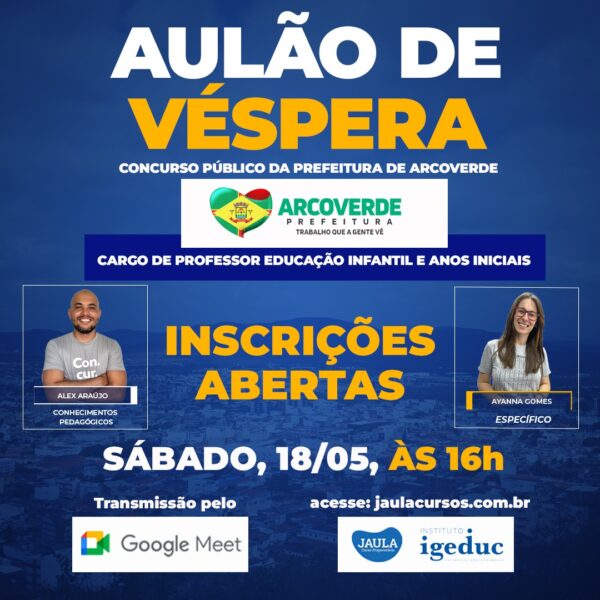 AULÃO DE VÉSPERA - ARCOVERDE