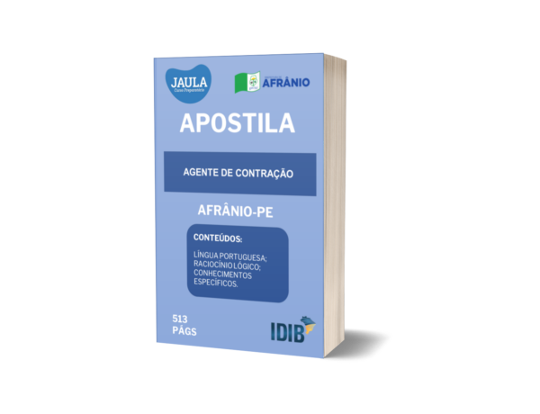 APOSTILA/ PRÉ-EDITAL/ AGENTE DE CONTRATAÇÃO/ IDIB/ AFRÂNIO-PE