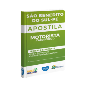 APOSTILA/ MOTORISTA CATEGORIA D/ FACET/ SÃO BENEDITO DO SUL-PE