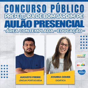 AULÃO PRESENCIAL - BOM JARDIM/PE (FACET) - EDUCAÇÃO